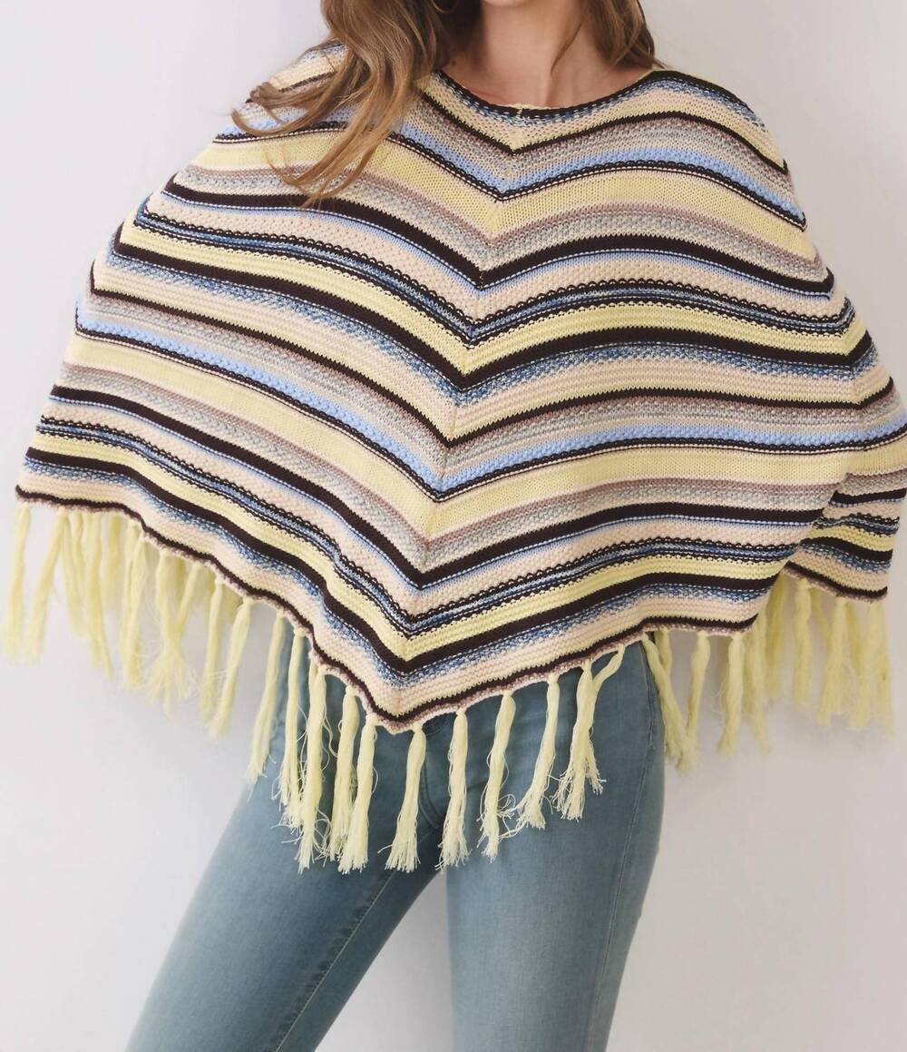 NEW TCEC boaty stripe poncho in yellow